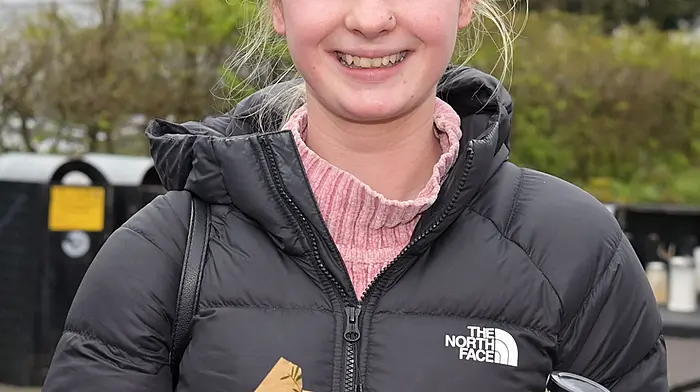 Chloe Banville, Clonakilty was all ready to enjoy some lunch at the Friday market.  (Photo: Martin Walsh)