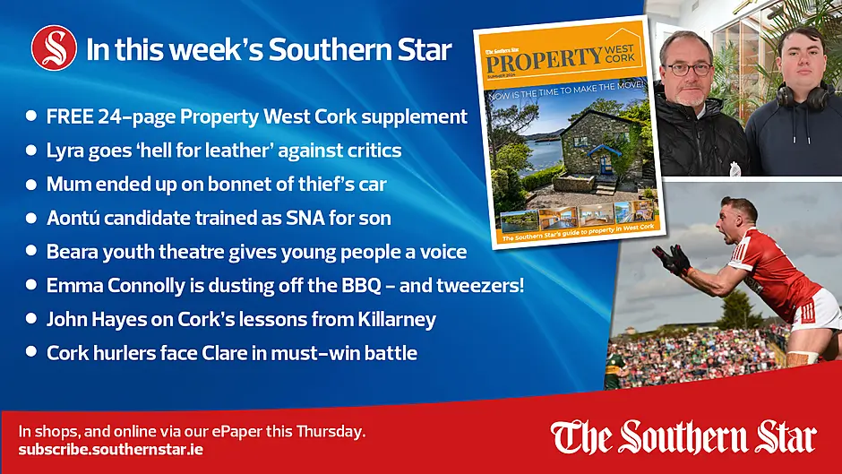 IN THIS WEEK'S SOUTHERN STAR: Lyra goes 'hell for leather' against critics; Beara youth theatre gives young people a voice; John Hayes on Cork's lessons from Killarney; In shops and online via our ePaper from Thursday, April 25th Image