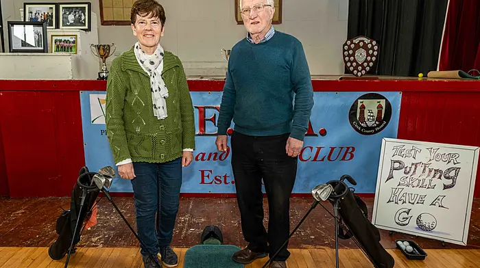 Marion and Kieran O'Driscoll from the Beda Pitch and Putt Club attended the open club day held by Beda which was to showcase all the clubs and organisations in the local area.   (Photo: Andy Gibson)