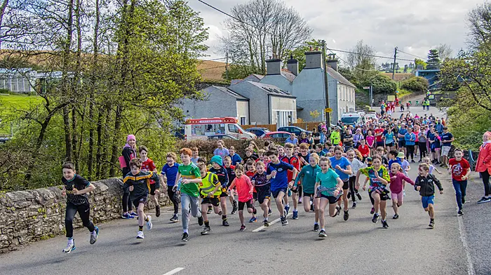 Pupils from Kilbrittain National School heading out on the school’s annual family fun run last weekend. All proceeds were in aid of the school’s autism classes.   (Photo: Gearoid Holland)