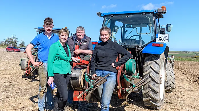 Noel, Rose, Jimmy and Ellen Nyhan from Ballinspittle at the Clonakilty ploughing match, which was the seventh and final ploughing match as well as the county final in 2024 in the Cork West region and which was held on the lands of John Sutton, Rocksavage, Clonakilty. Noel won the U28 conventional class and Ellen won the ladies conventional class. All four have previously competed and won medals at the All-Ireland ploughing match.   (Photo: David Patterson)