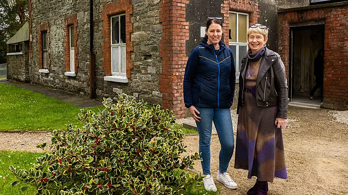 Clare O'Callaghan and Margaret O'Donovan, vice-chairs of the Station House committee, attending the Beda Community Hall’s club day which was held recently to showcase all the clubs and organisations in the area.  (Photo: Andy Gibson)