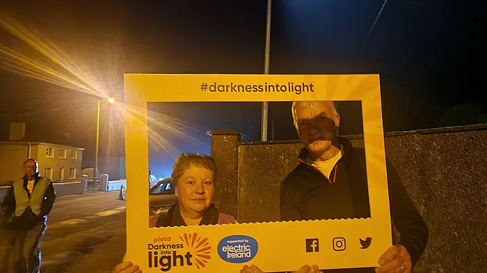 Mary and Tony Twomey taking part in the Drinagh DIL walk.