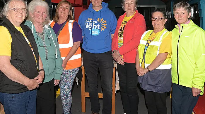 Some of the helpers at the Clonakilty Darkness into Light event (left to right): Frances Stanley, Helen Hayes, Caroline Hayes, Paul Hayes, Mary Finn, Carmel Calnan and Julien McDermott. Photo: Martin Walsh.