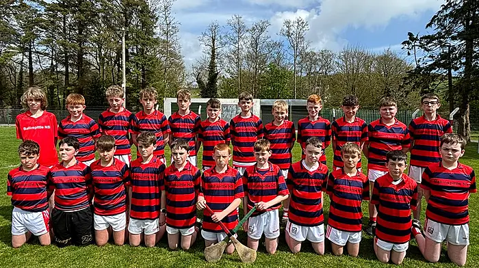 The winning Ballinspittle NS Sciath na Scol boys team included (back, from left): Liam Murphy, Donnchadh Fahy, Tom Harrington, Eoin Downing, Shane Winters, Ciarán O'Leary, Zac Beare, Darragh Moloney, Luke Deely, Conor Hull, John O'Leary and Alex Hipwell. Front (from left): Ronan Fitzgerald, Morgan Ryan, Oran White, Liam Foley, Ross Collins, Sam Twomey, Carthach O'Riordan,  Fionn McLaughlin, Conor Donohoe, Oisín Walsh and Charlie Buckley.  Andrew Duncan is missing from the photo.