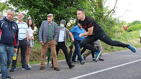 Martin Bohane jumps his first hurdle in senior men's championship Image