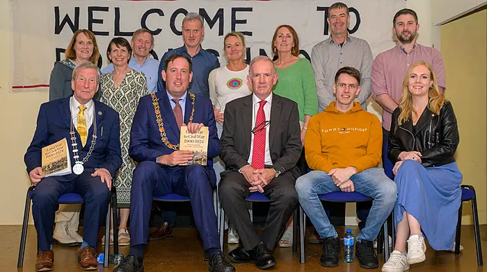 Author Gerard O'Rourke with members of his late wife's family along with Lord Mayor Cllr Kieran McCarthy and Cllr Michael Looney deputising for the county mayor at the launch of Gerard’s book Land War to Civil War 1900-1924: Donoughmore to Cork and Beyond. Gerard hopes to raise money for cancer research from the sales of the book in memory of his late wife.