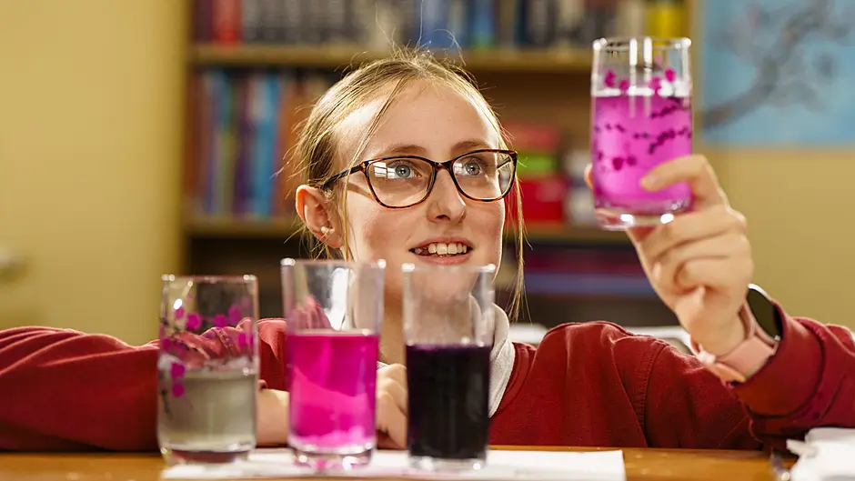 Hannah Barry-Hodnett working on the natural organic formula for Draíocht na Mara soap.  Pupils from 4th, 5th and 6th class from Lisheen National School won the Class of the Year award for their classroom business, Draíocht na Mara,  which is a natural, organic, seaweed soap.   (Photo: Jerry Kennelly)