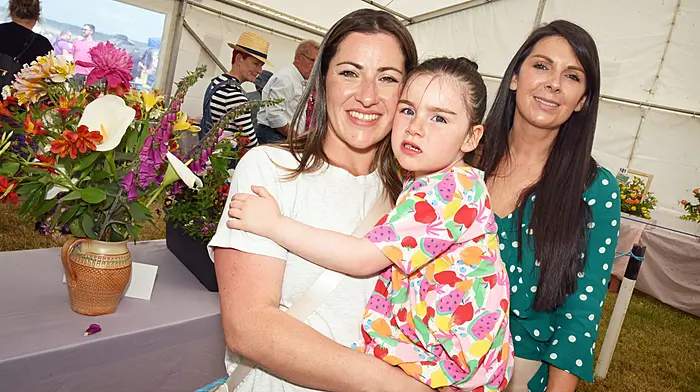 Emma Terry and her daughter Éabha Murray from Kinsale with Anna Desmond from  Belgooly, at the recent annual Belgooly Show. (Photo: Siobhán Russell)