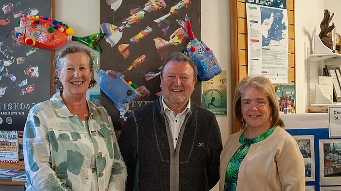 Dr. Dympna Daly, Bob Allen and Chrissie O'Mahony, West Cork Education Centre who organised Bantry Schools creative cluster showcase and display. John and Liz Quinn from Ballinspittle enjoying the sunshine at the Lyre tractor, car, truck and motorcycle run which was in aid of Cancer Connect – West Cork and Knockskeagh NS astro turf fundraiser. Mervin Coombes (Ballinascarthy) Jim O'Sullivan (Lyre) and Kenneth Deane (Lyre) all took part in the Lyre tractor, car, truck and motorcycle run. Daniel Seaman, Tom Deane, Ger Seaman, Milly Seaman and Andre Deane (all Bandon) all took part in the Lyre tractor, car, truck and motorcycle run. (Photos: David Patterson, Evan Doak)