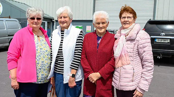 At the Castletown Fundraising Rally in Coppeen, in support of Enable Ireland were Rose Cronin, Coppeen; Mary Manning, Terelton; Nora Sheehan, Coppeen and Bina O’Brien, Enniskeane.Right: Clara McCarthy and Aoife Hurley from Castletown at the rally. (Photos: John Allen)