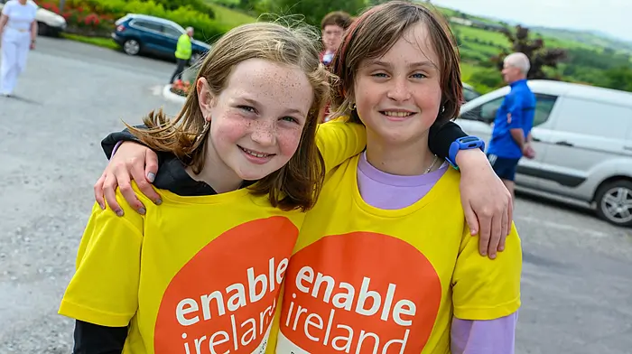 REPRO FREEPictured at the Castletown Fundraising Rally, Coppeen, Co. Cork in support of Enable Ireland are Clara McCarthy and Aoife Hurley from Castletown.Picture. John Allen