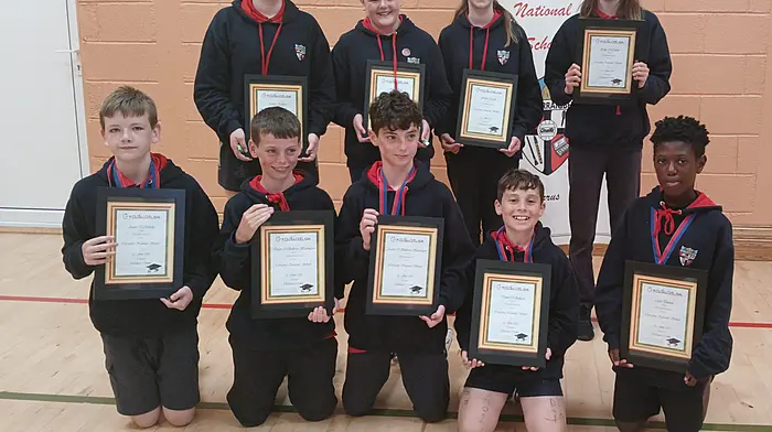 The Graduate Class seen on their last day in Carrigboy N.S: Rachel Kelleher, Róisín Daly, Sophia Russell, Holly McCarthy, Daniel O'Sullivan, Aidan O'Mahony, Aaron Harrington, Dylan Harrington and Cyril Dlamini.