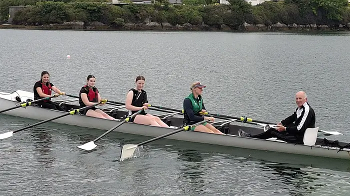 Here are a couple of photos from Castletownbere Rowing Club on a recent visit by Olympian Sanita Puspure to the club.   She was joined on a spin out the harbours mouth and Bere Island by Faye Mulcahy, Cassie Harrington, Alannah Minihane and coxed by Jack Sullivan.