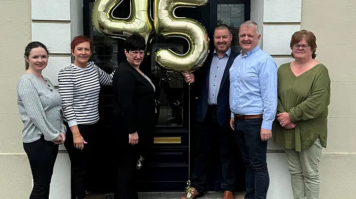 Joanne Lehane, Sinead Crowley, Catherine Cotter, Daniel Lehane, Sinead Crowley, Martin Fitzpatrick and Mary Cooper, the team at Lehanes & Associates Ltd, celebrate 45 years in business.
