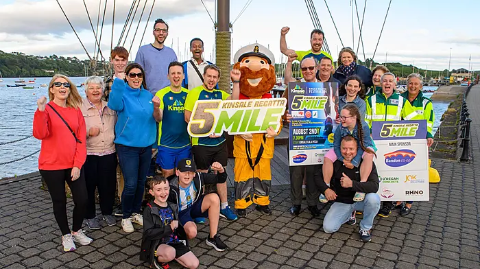 Kinsale Tri Club launched its Kinsale Regatta 5 Mile road race which takes place on the 2nd of August in aid of Kinsale RNLI, Kinsale Community First Responders and Sailability who all came along to celebrate the launch.(Photo: John Allen)