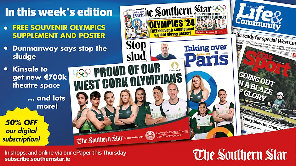 THIS WEEK'S SOUTHERN STAR: Olympic Games souvenir supplement & poster; Dunmanway says stop the sludge; West Cork homecoming for Aoife O'Donovan Image