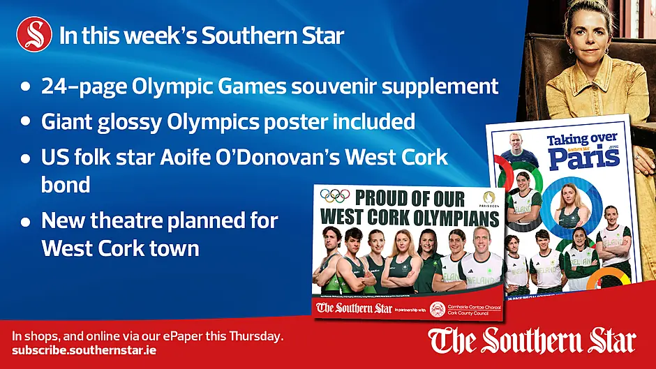 IN THIS WEEK'S SOUTHERN STAR: 24-page Olympic Games souvenir supplement; US folk star Aoife O'Donovan's West Cork bond; In shops and online via our ePaper from Thursday, July 25th Image