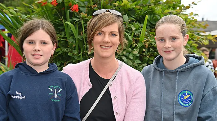 Edel O’Donovan from Rathbarry with her daughters Amy (left) and Lucy Harrington in Kenndy Gardens, Clonakilty.  (Photo: Martin Walsh)