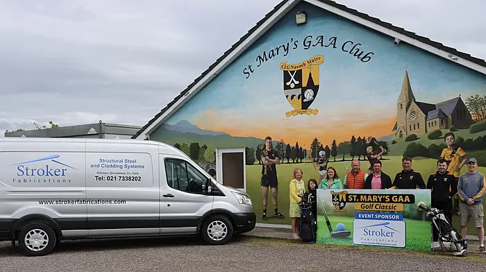 At the presentation of sponsorship from Stroker Fabrication to St Mary's GAA golf classic are (from left) Eileen Scannell,Lauren Stroker,Evelyn Stroker, Stephen Redmond, Stephen Stroker, Michael Dineen, Stephen Whyte, Tiernan O' Driscoll.
