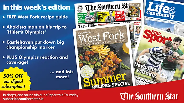 THIS WEEK'S SOUTHERN STAR: West Cork man on his 1936 trip to 'Hitler's Olympics'; Free West Fork recipe guide; Castlehaven lay down championship marker & lots more! Image