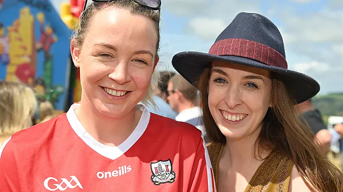 Amy Burke from Kilavarrig (left) with Katherine Butler, Ballinascarthy at the West Cork vintage ploughing and threshing day held at Kilavarrig, Timoleague last Sunday. (Photo: Martin Walsh)