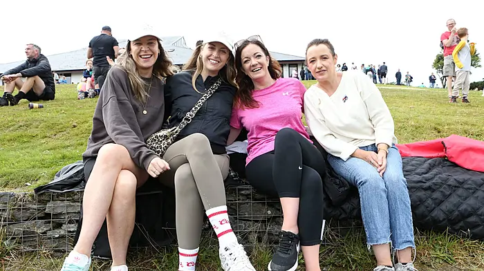 Sadhbh Marron, Emma McLoughlin, Therese Hegarty and Pamela Barry enjoying some time together watching the soccer final at the Schull Regatta.  (Photo: Carlos Benlayo)