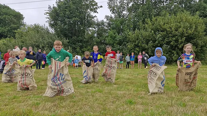 Giving it their all in the sack race were Albie O’Sullivan, Jamie O'Callaghan, Jude Wilson, Cian O'Connell, Theo O'Callaghan, Darragh Sheehan and Abigail Sheehan.