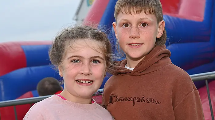 Rosie Harte, Timoleague and her cousin Ed McCarthy, Skibbereen enjoying the Timoleague Harvest Festival. (Photo: Martin Walsh)