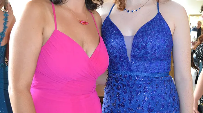 Lara O'Donovan from Skibbereen  and Amy Jennings from Leap were at the Skibbereen Community School debs ball. (Photo: Anne Minihane)