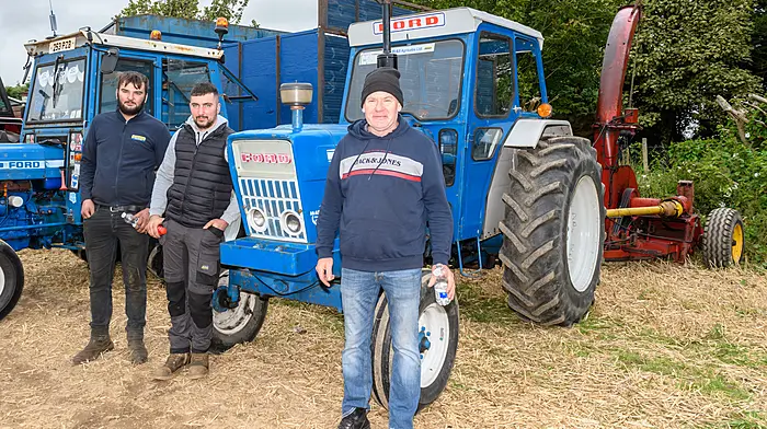 Conor Young, Oisin Noonan and Liam Young, all from Dunmanway, at the Ahiohill Vintage Club’s harvest working day in Lisnacunna, Enniskeane on the lands of Niall and Walter Helen. Proceeds from the event will go to ARC Cancer Support, West Cork Underwater Search & Rescue, Kilcolman National School and to local charities. (Photo: David Patterson)