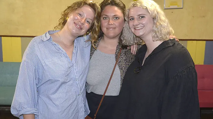 Jo Heesters, Carly Webb and Asha McCutcheon at an evening dedicated to remembering Sinead O’Connor which was hosted by the Bandon Folk Club.  (Photo: Denis Boyle)