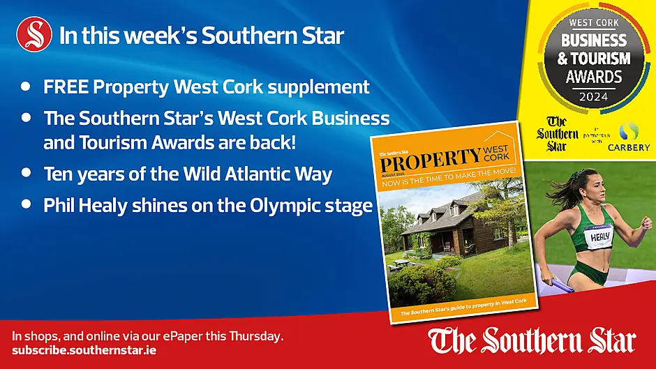 IN THIS WEEK'S SOUTHERN STAR: FREE Property West Cork supplement; The Southern Star’s West Cork Business and Tourism Awards are back; Phil Healy shines on the Olympic stage; In shops and online via our ePaper from Thursday, August 15th Image