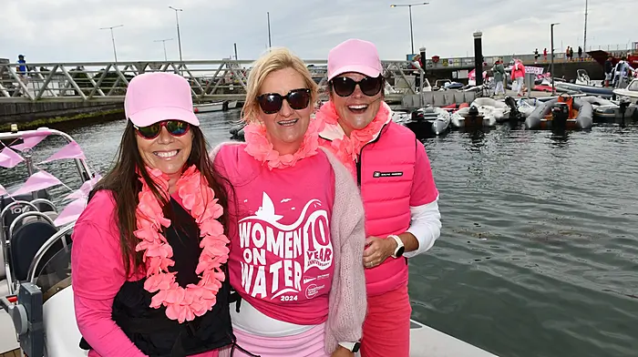 Denise Ni Cinnéide, Louise Kearney and Roz Maguire enjoying the Women on the Water - WOW  fundraising event for cancer research organised by Baltimore Sailing Club. (Photo: Anne Minihane)
