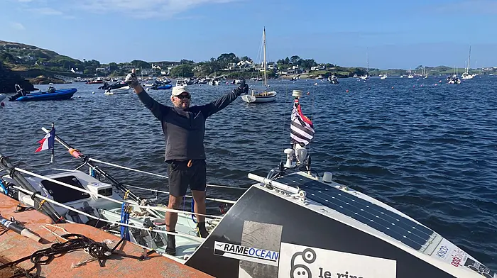 WATCH: French man Patrick Favre rows from Canada to Ireland in world record time Image