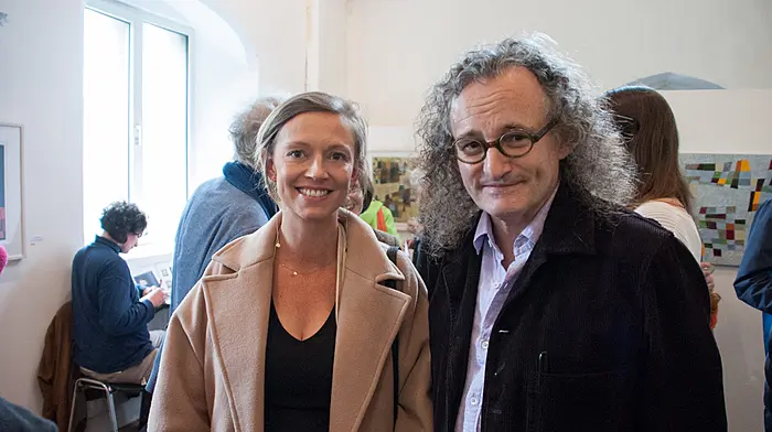 Holly Cairns and Masters of Tradition festival director Martin Hayes at the festival's opening event. (Photo: Karlis Dzjamko)