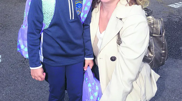 At Bandon primary school were Sofua Tabori and her mum Andrea. (Photo: Denis Boyle)