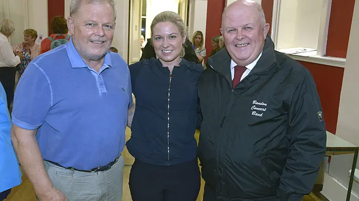 Jerry and Claire Larkin, with Michael Long, attending the concert by the Bandon Concert Band on Culture Night. (Photo: Denis Boyle)