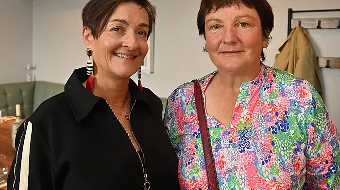 Enjoying last weekend’s Courtmacsherry Songs and Stories by the Sea were Eleanor Fuohy, Tower, Blarney (left) and Helen O’Donovan, Courtmacsherry.   (Photo: Martin Walsh)