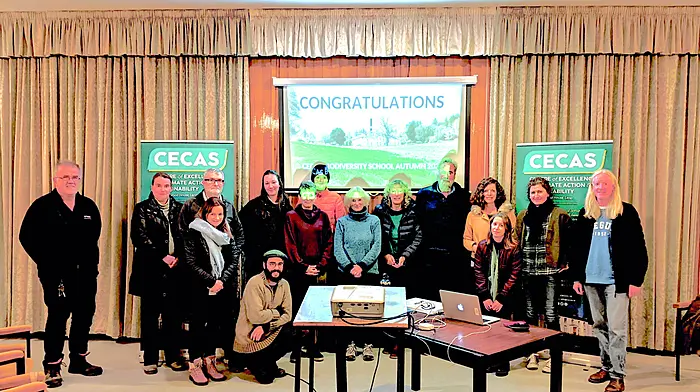 Some of the graduates from the 2023 Biodiversity School at Cecas.