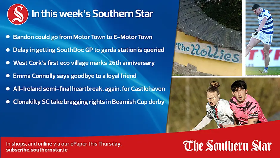 In this week's Southern Star: All-Ireland semi-final heartbreak, again, for Castlehaven; West Cork's first eco village marks 26th anniversary; Delay in getting SouthDoc GP to garda station queried Image