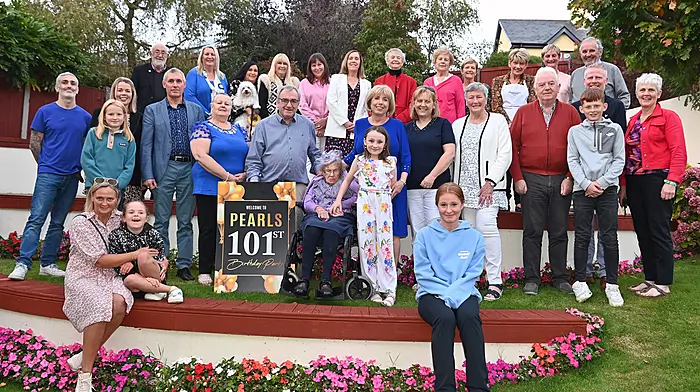Pearl Gleeson, who celebrated her 101st birthday, celebrating with her family and friends at her party last weekend.  (Photo: Martin Walsh)