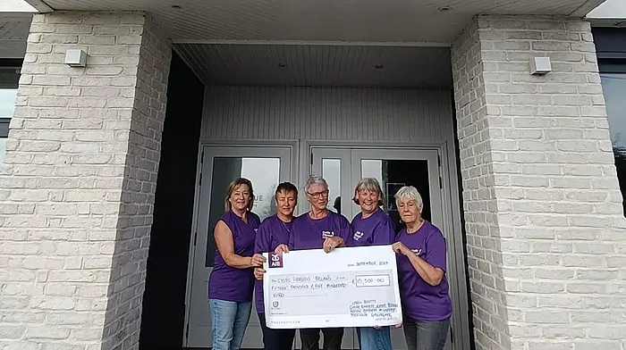 Five local ladies formed part of a national team of 37 walkers that went on a charity walk to Malaga in mid-September.  The national team raised €131,500 for Cystic Fibrosis this year of which a staggering €15,500 was raised by the five ladies from West Cork. The walkers expressed thanks to everyone for their generosity but in particular to the Schull Harbour Hotel who has shown incredible support by hosting raffles, pub quizzes and coffee mornings. From left: Teresina Gallagher (Schull),  Kathy Brien (Skibbereen), Claire Barrett (Crookhaven), Roisin Barrett McCarthy (Schull) and Carol Beaty (Ballydehob).
