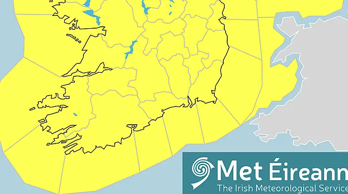 Yellow weather warning issued for West Cork Image