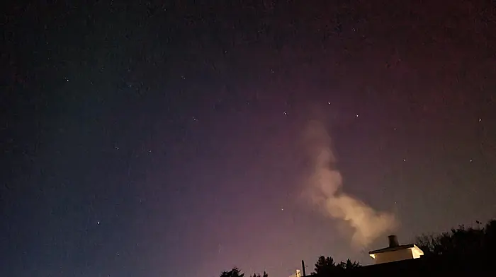 Northern lights over Derrymihan in Castletownbere sent in by Fiona O'Sullivan.