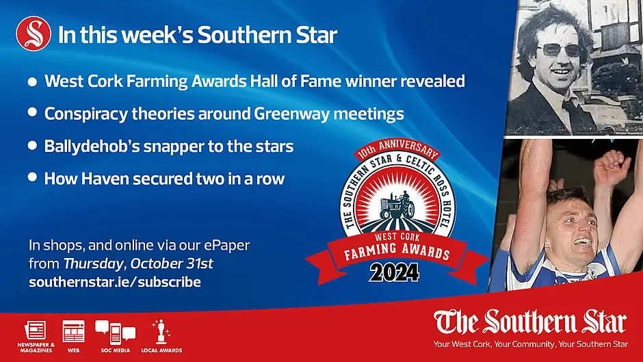 IN THIS WEEK'S SOUTHERN STAR: How Haven won two in a row; West Cork Farming Awards Hall of Fame winner revealed; Ballydehob's snapper to the stars; In shops and online from Thursday, October 31st Image
