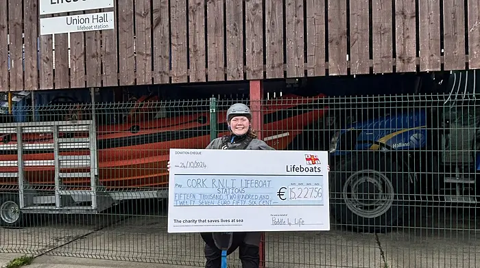 Anaïs O’Donovan was one of the Paddle 4 Life team members who undertook a series of challenges over the last two years on behalf of the eight lifeboat stations in Cork.