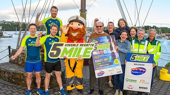 Kinsale Tri Club  held  its Kinsale Regatta 5-Mile road race  on August 2nd  in aid of Kinsale RNLI, Kinsale Community First Responders and Sailability who all came along to celebrate the launch.(Photo: John Allen)