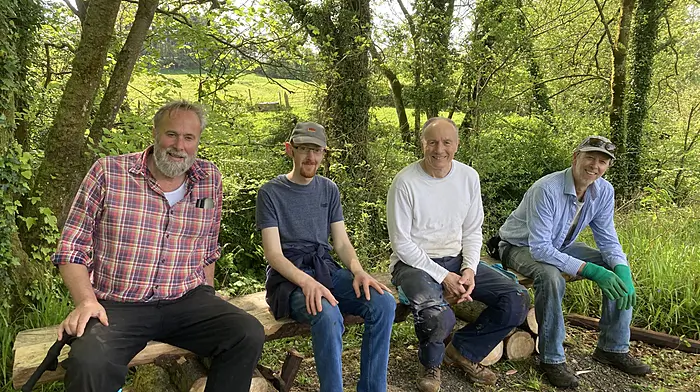 Funding of almost €20,000 has been allocated to Green Skibbereen for its ambitious conservation work in promoting biodiversity at Myross Wood in Leap.  The grant from the National Parks and Wildlife Service, Peatlands and Natura Engagement Scheme will help develop a special area of conservation. Among the volunteers at Cecas are Mark Robins, Frank Rooney, Danny Smith and Chris Drake.