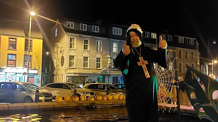 Bill Coakley from Coakley’s Décor in the spirit of things at one of the numerous events that was hosted by Bantry Business Association and a dedicated team of volunteers for this year’s Halloween festivities.